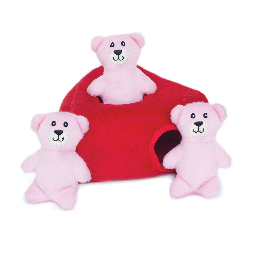 ZIPPY PAWS BURROW TOY HEART N' BEARS