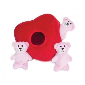 ZIPPY PAWS BURROW TOY HEART N' BEARS