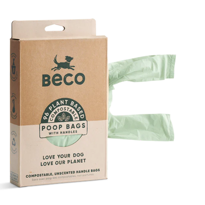 BECO UNSCENTED COMPOSTABLE POOP BAGS WITH HANDLES