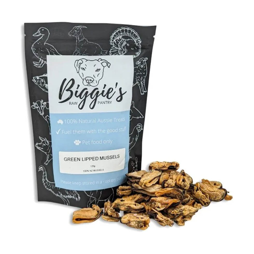 BIGGIE'S RAW PANTRY GREEN LIPPED MUSSELS 125G